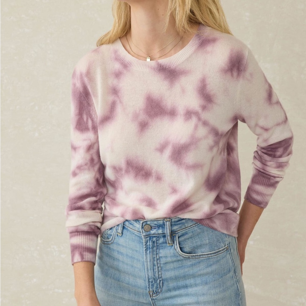 Purple Tie-Dye Crewneck cashmere Sweater